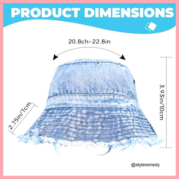 Denim Bucket Hat Foldable Brim Lightweight Western Style main image 4